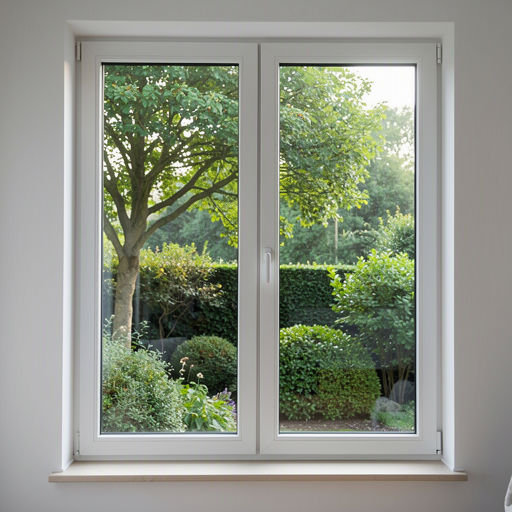 Interieur woning in Voorst met uitzicht door kunststof kozijnen op een groene tuin