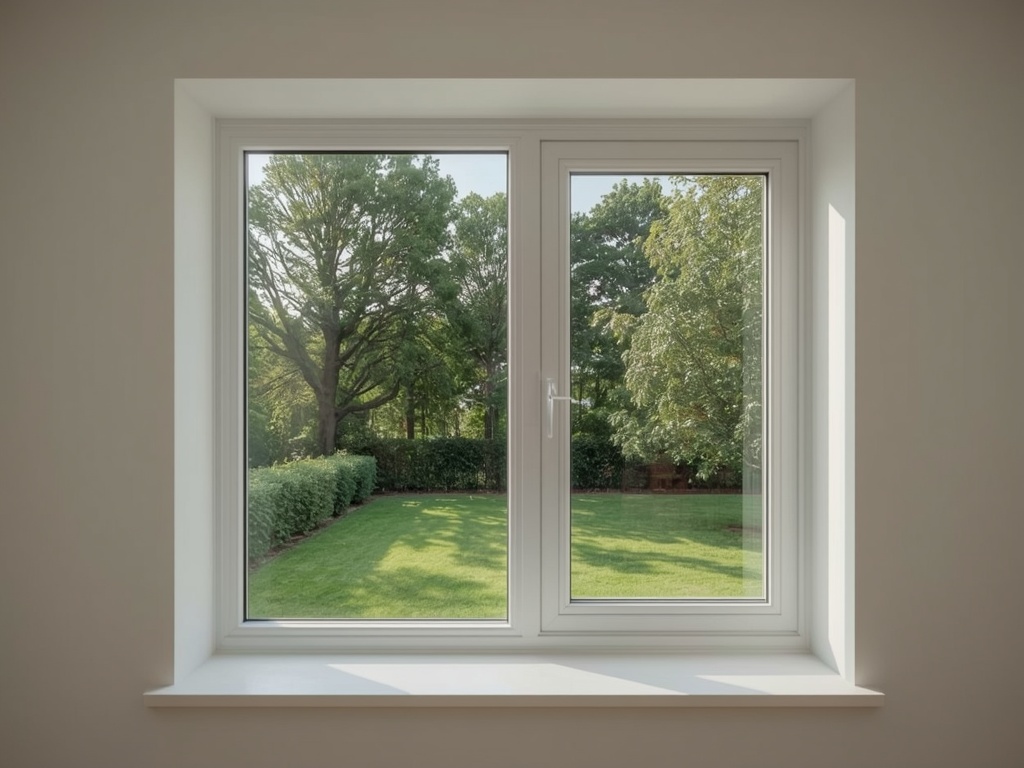 Interieur woning Zutphen met uitzicht door kunststof kozijnen op groene tuin