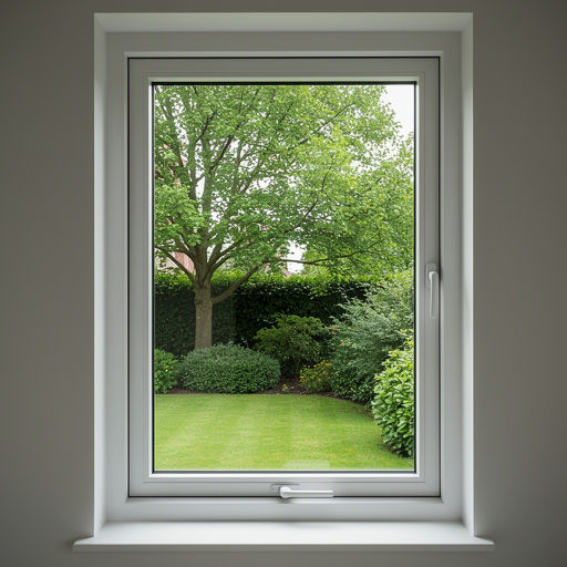 Interieur woning Deventer met uitzicht door kunststof kozijnen op groene tuin