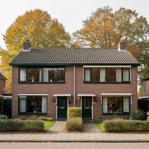 Twee-onder-een-kap woning in Vaassen-Zuid met donkergroene kunststof kozijnen