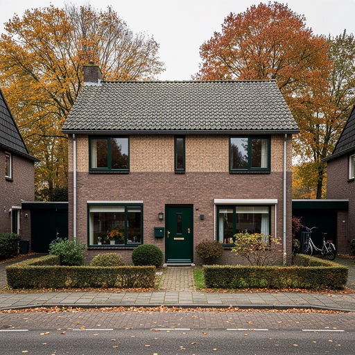 Twee-onder-een-kap woning Twello met donkergroene kunststof kozijnen