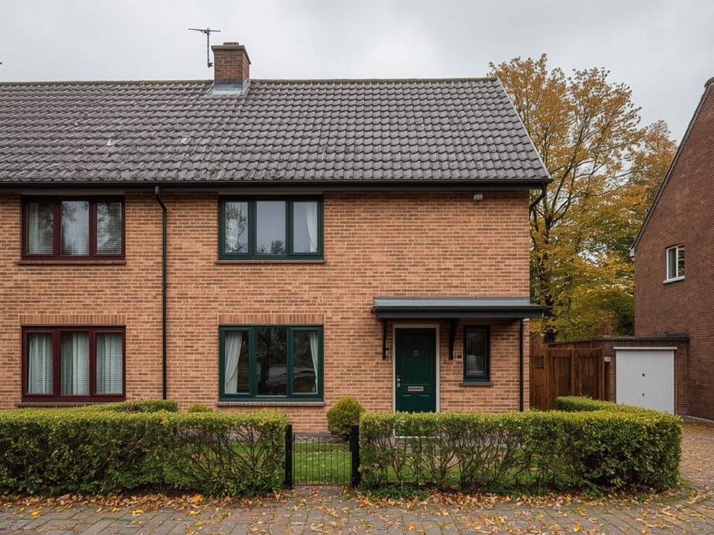 Twee-onder-een-kap woning in Voorst met donkergroene kunststof kozijnen