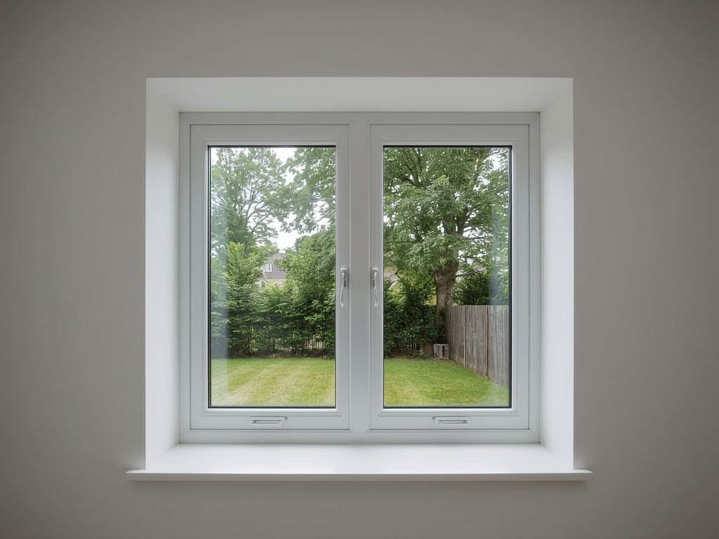 Interieur woning in Vaassen met uitzicht door kunststof kozijnen op groene tuin