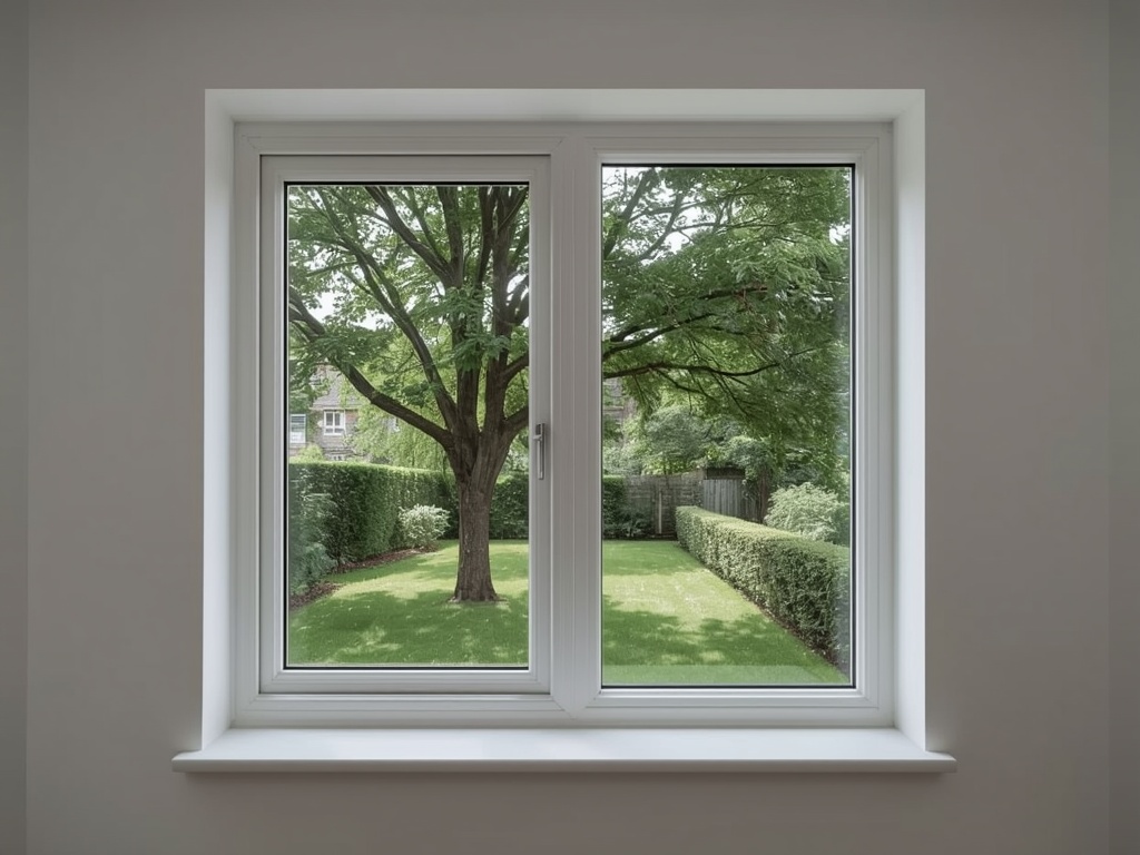 Interieur woning in Brummen met uitzicht door kunststof kozijnen op groene tuin
