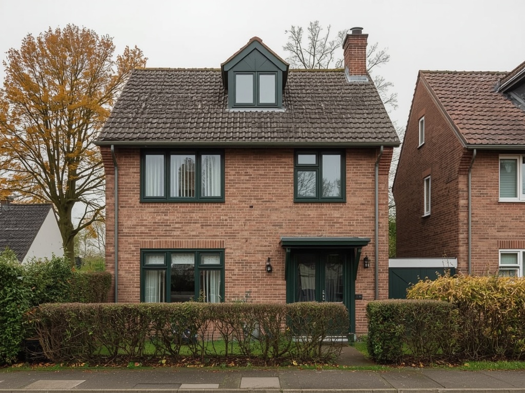 Twee-onder-een-kap woning in Heerde met donkergroene kunststof kozijnen