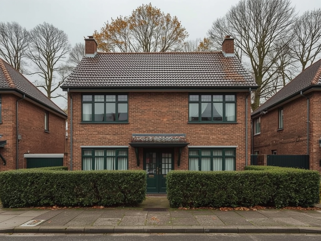 Twee-onder-een-kapwoning in Epe met antracietgrijze kunststof kozijnen rustend aan het Veluwse landschap