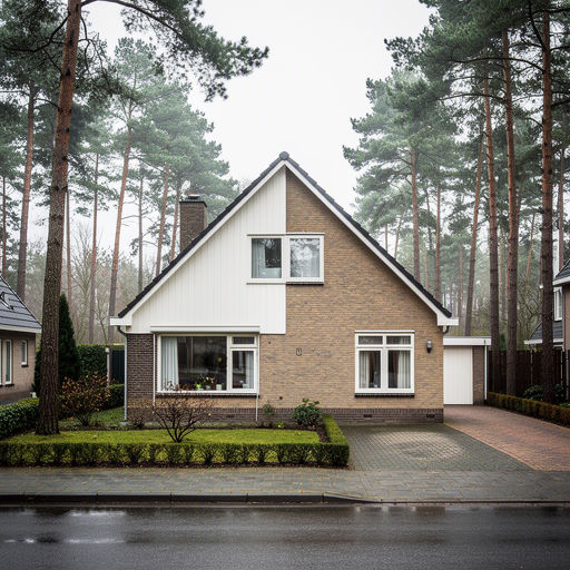 Nieuwe witte kunststof kozijnen in vrijstaande woning te Deventer met groen gazon en tuin