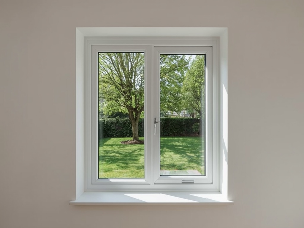 Interieur woning Heerde met uitzicht door kunststof kozijnen op een groene achtertuin