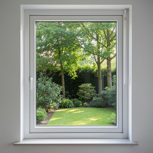 Interieur woning Hattem met uitzicht door kunststof kozijnen op groene tuin