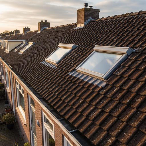 Kunststof dakraam in het schuine dak van een woning in Apeldoorn