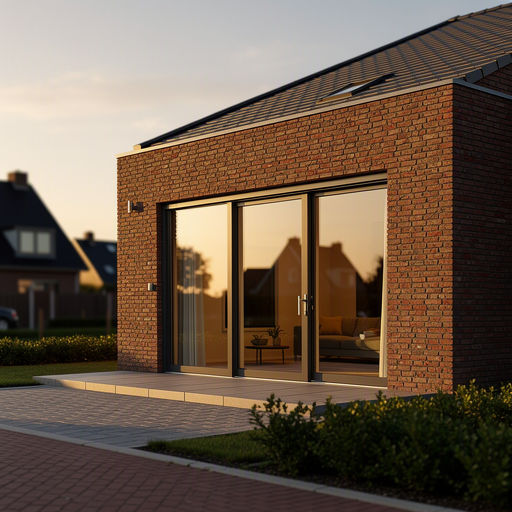 Witte kunststof hefschuifpui met HR++ glas in een rijtjeswoning