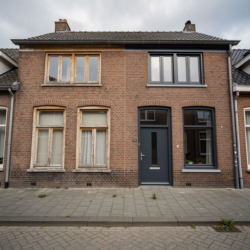 Witte kunststof kozijnen met HR++ glas in een jaren 60-rijtjeshuis