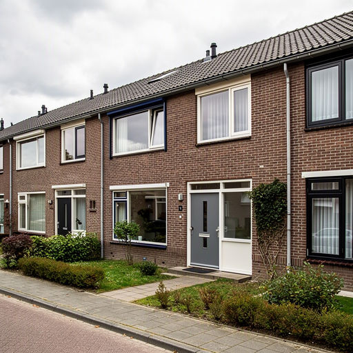 Kunststof voordeur aan de voorgevel van een woning in Apeldoorn